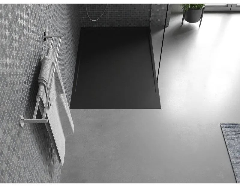 Mexen Amon, SMC obdĺžniková sprchová vanička 120 x 80 cm, čierna, 4F708012