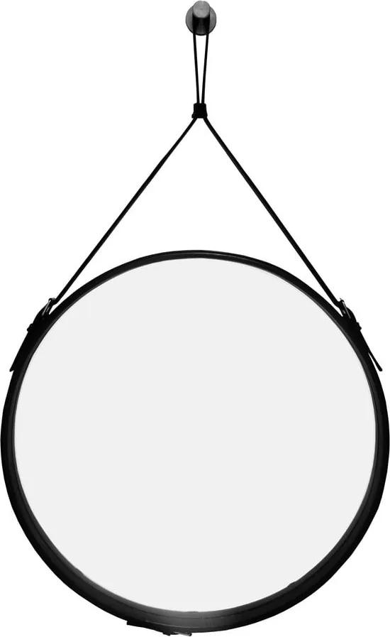 Závesné zrkadlo v čiernom ráme RGE Elvis, ø 50 cm