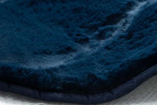 Protišmykový koberec POSH kruh Shaggy navy granát, plyš