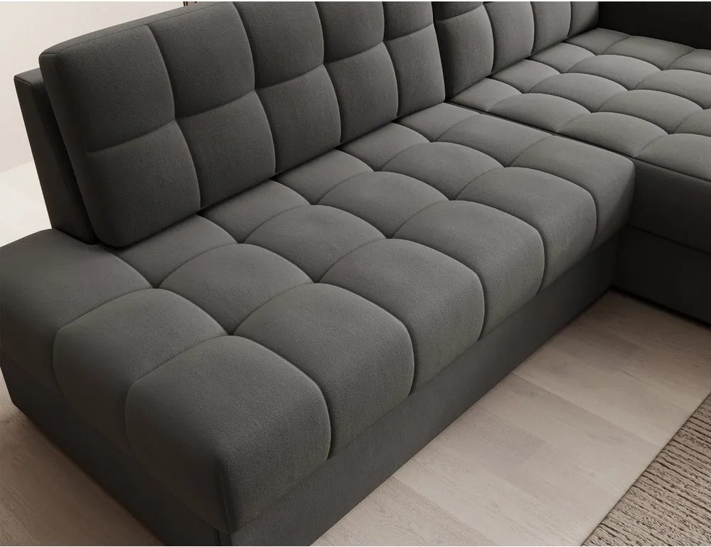 Taupe zamatová rozkladacia rohová pohovka (pravý roh/s leňoškou) Blezalt – ELTAP