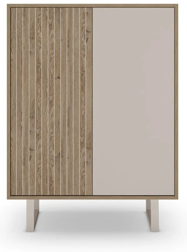 Skrinka v dekore duba v sivo-prírodnej farbe 90x120 cm Millay – Marckeric