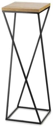 Stojan na kvety LOFT 70x24 cm čierna/hnedá