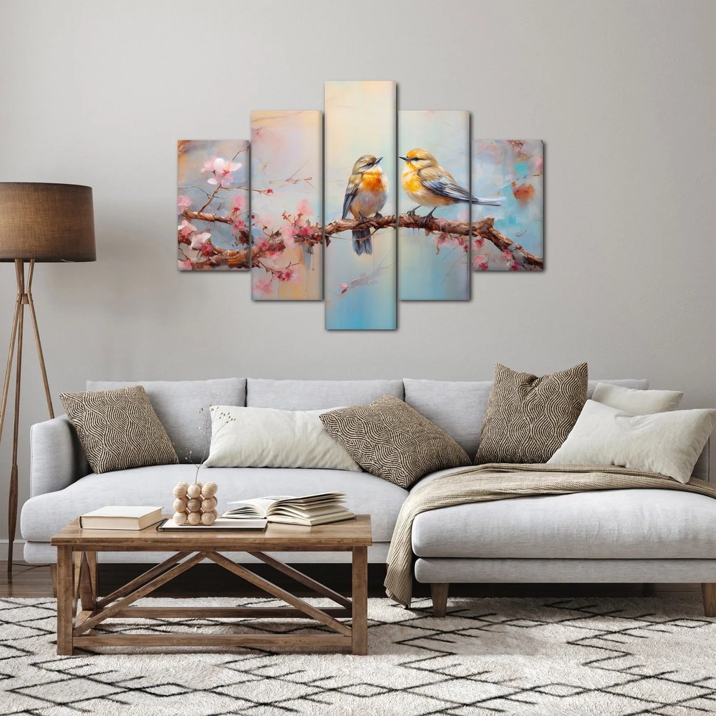 Obraz - Zamilovaní vtáčiky (150x105 cm)
