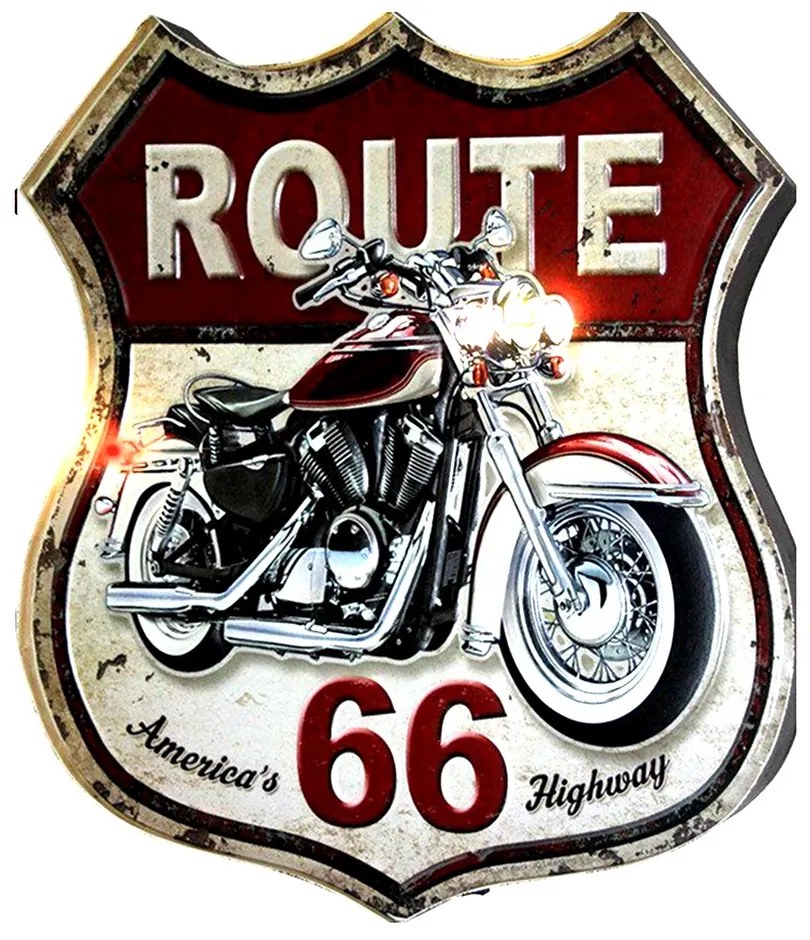 Nástenná kovová ceduľa Route 66 - 30*1*35 cm