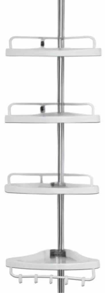Deuba Teleskopický regál do sprchy DELMO, 92-306 cm, biela