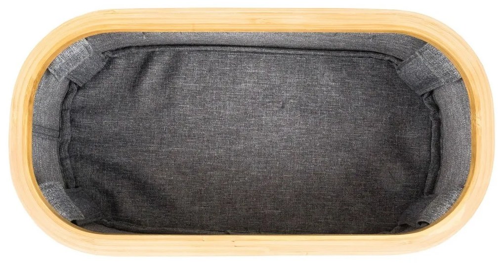 Úložný box G21 30 x 15 x 15 cm, bambusový s vekom, sivý