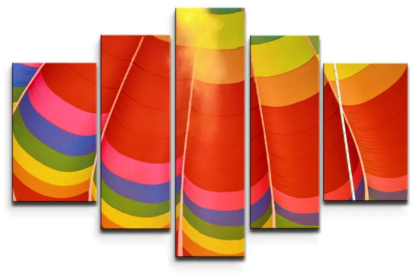 Sablio Obraz - 5-dílný Teplovzdušný balón - 125x90 cm