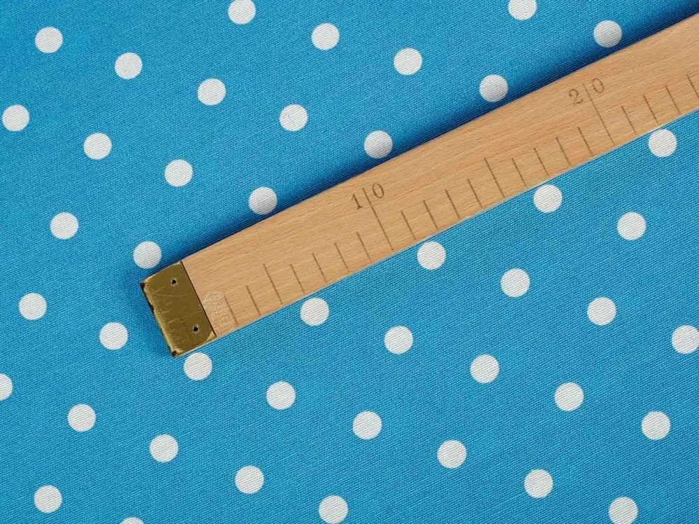 Biante Dekoračný okrúhly obrus Leona LN-021 Biele bodky na modrom Ø 110 cm