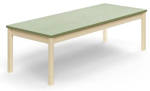 Stôl DECIBEL, 1800x700x530 mm, akustické linoleum, breza/zelenošedá