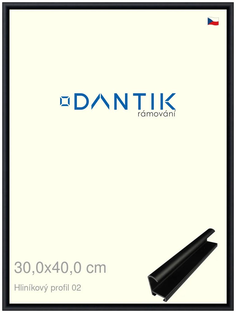 DANTIK rám na obraz 30x40 | ALU Černá matná (Plexi Čiré)