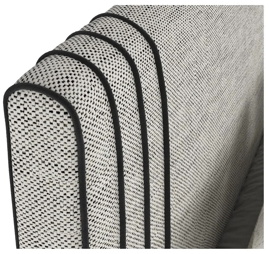 Svetlosivá čalúnená dvojlôžková posteľ s úložným priestorom 140x200 cm Musca – Maison de Rêve