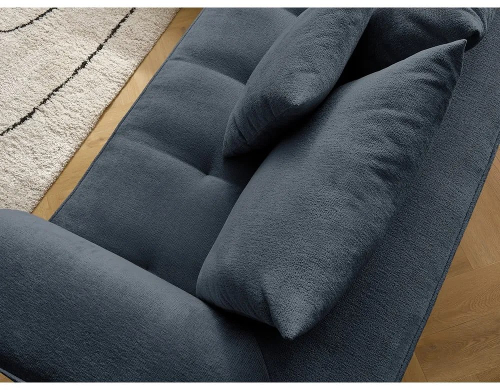 Tmavomodrá ženilková rohová pohovka (pravý roh/do L) Whesley – Bobochic Paris