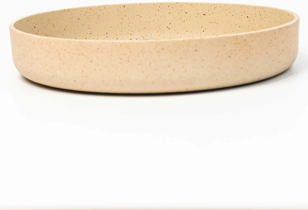 Dekoračná miska ORYVEN, sklolaminát, priemer 30 cm, béžová