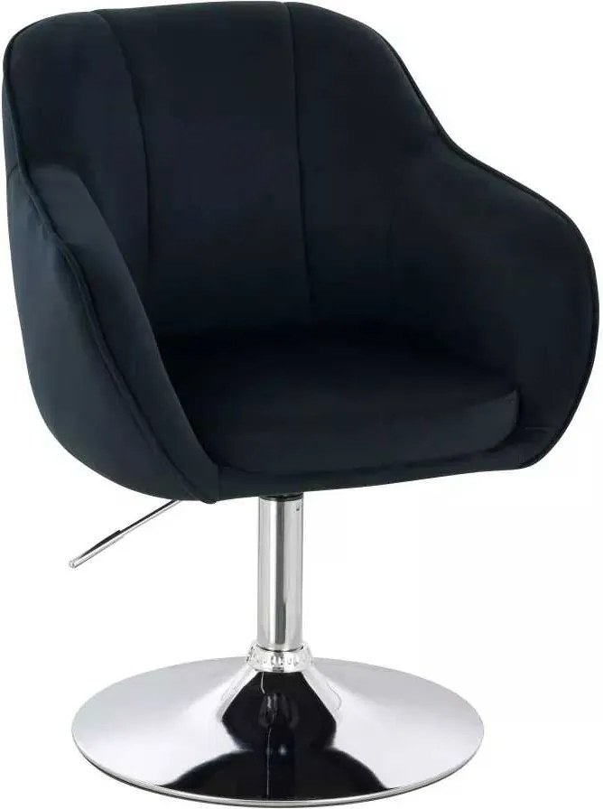 LuxuryForm DESIGN Stolička AVOLA VELUR na striebornom tanieri - čierna