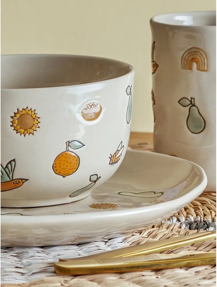 Kameninová detská jedálenská súprava 3 ks Agnes – Bloomingville Mini