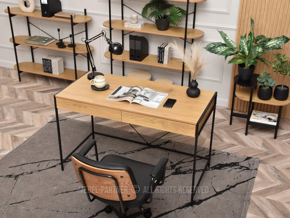 PC stolík Unica (dub + čierna). Akcia -20%. Vlastná spoľahlivá doprava až k Vám domov. 1109856