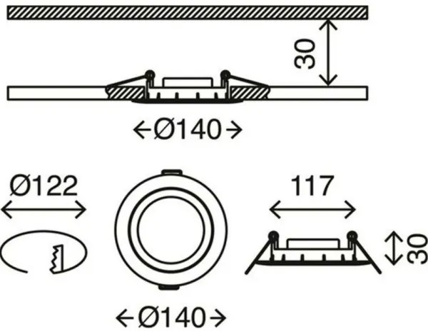 Briloner 7116-432 - SADA 3x LED Kúpeľňové svietidlo FLAT IN LED/9W/230V IP23