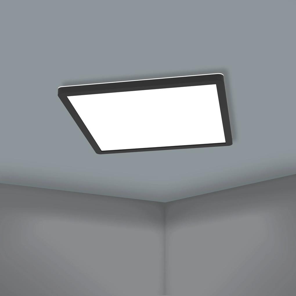 EGLO LED múdre prisadené osvetlenie ROVITO-Z, 14,6 W, teplá biela-studená biela, RGB, čierne, 30x30cm, št