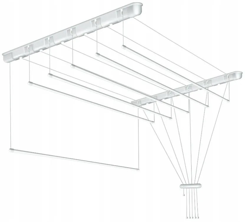 Erga Erga, stropný vešiak na sušenie bielizne 5x130 cm, biela, ERG-SEP-10SUSSUF5PP13