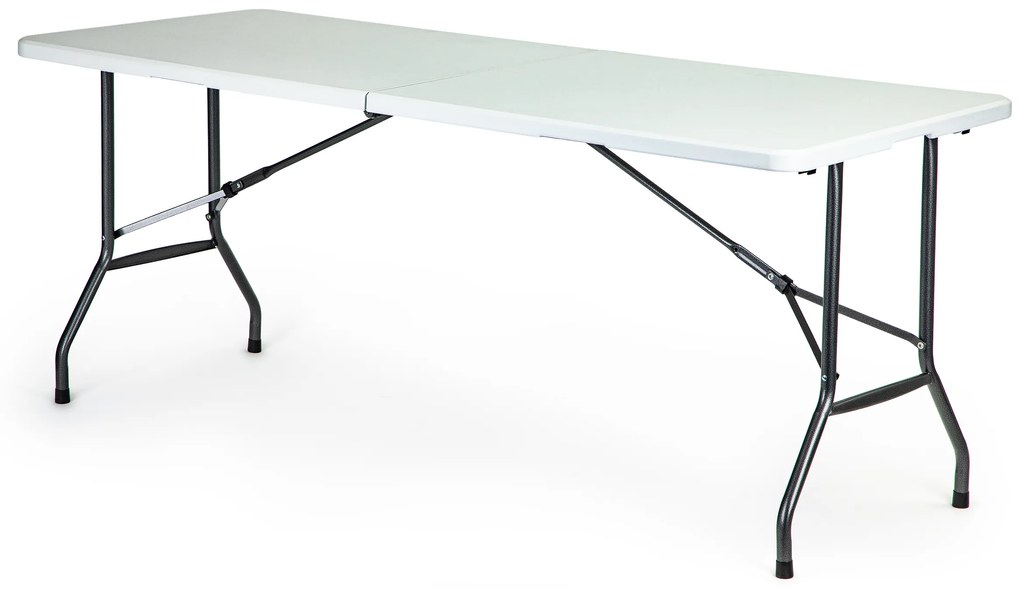 ModernHome Záhradný cateringový stôl, skladací 180 cm biela