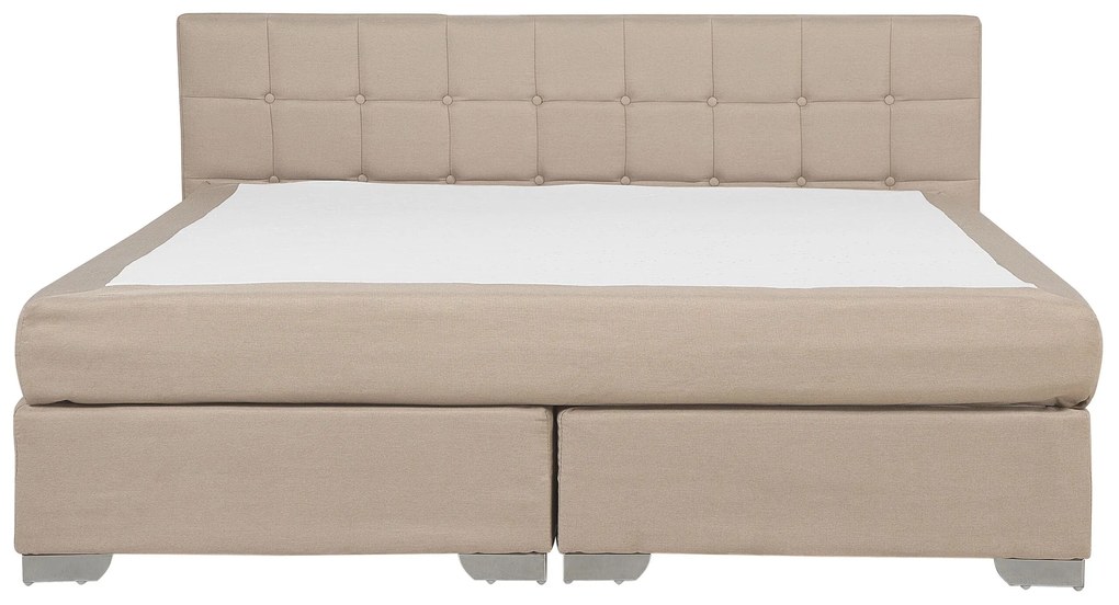 Čalúnená posteľ 180 x 200 cm béžová ADMIRAL Beliani