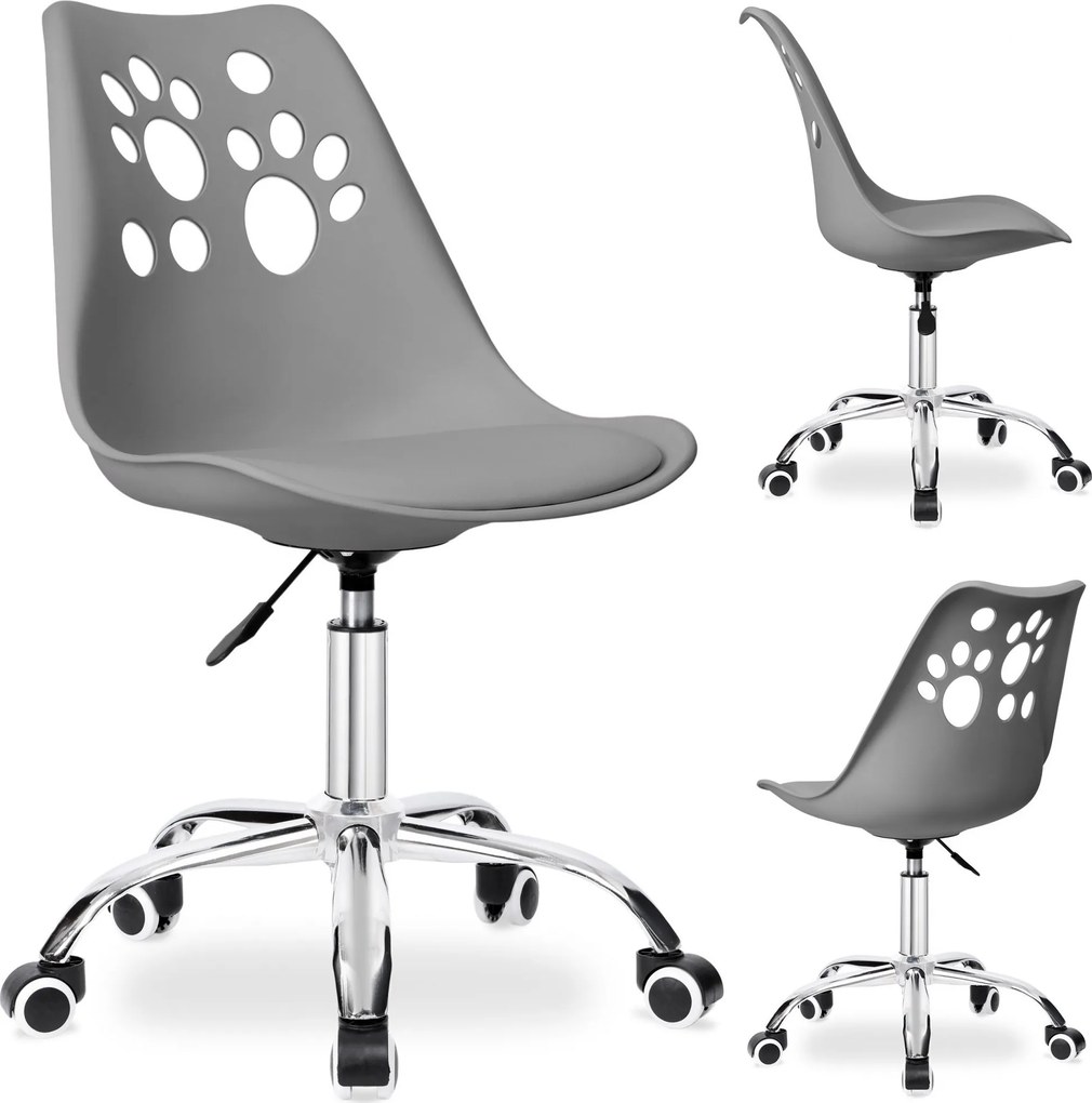 Tmavosivá otočná stolička Grover