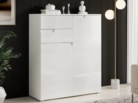 Vyššia skrinka Spice, lesklá biela%