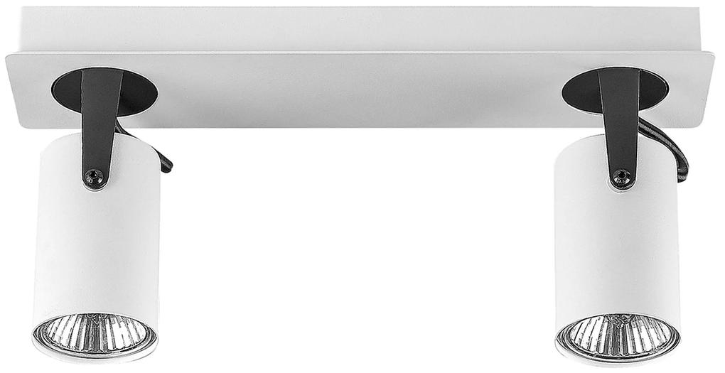2-bodové kovové stropné svietidlo biele KLIP Beliani