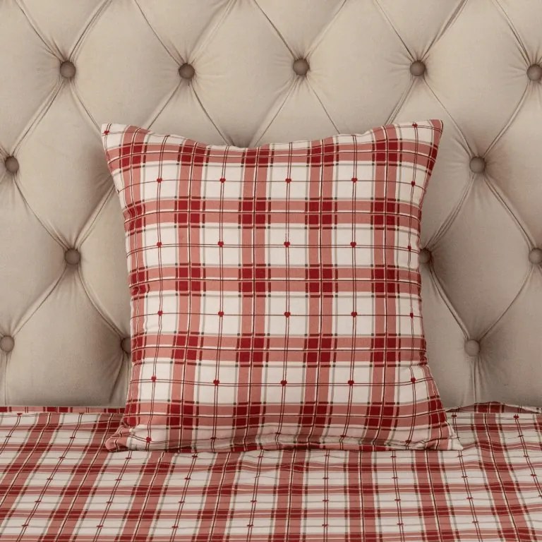 Obliečka na vankúš z mikrovlákna TARTAN HEART 45x45 cm, farebný