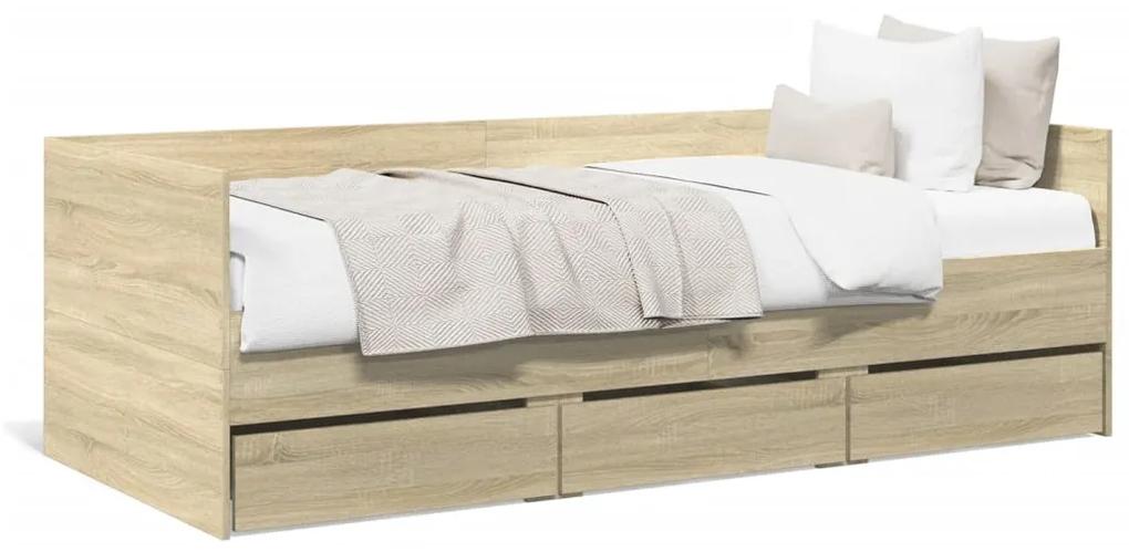 Denná posteľ so zásuvkami dub sonoma 100x200cm kompozitné drevo 3280813
