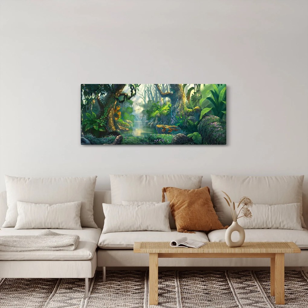 Obraz - Ilustrácia tropického lesa (120x50 cm)