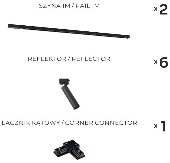 Zuma Line 3577 - Bodové svietidlo do lištového systému LULU 6xGU10/35W/230V čierna