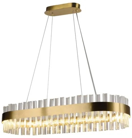 LED Stmievateľný krištáľový luster na lanku LED/45W/230V + diaľkové ovládanie