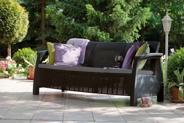 InternetovaZahrada - Záhradná lavica MODERN LOVE SEAT MAX - antracit