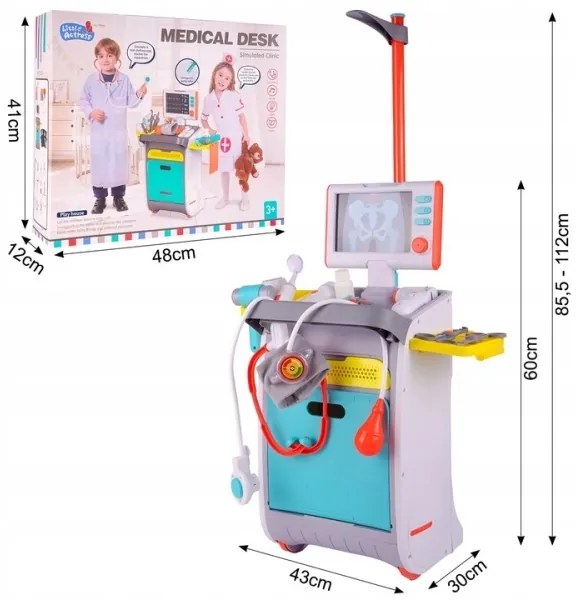 MalPlay SÚPRAVA MALÉHO LEKÁRA LEKÁRSKY MOBILNÝ RTG PRE DETI