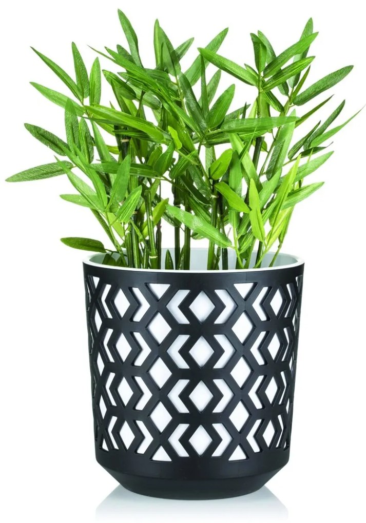 Kvetináč Etnic 25x27 cm čierno-biely