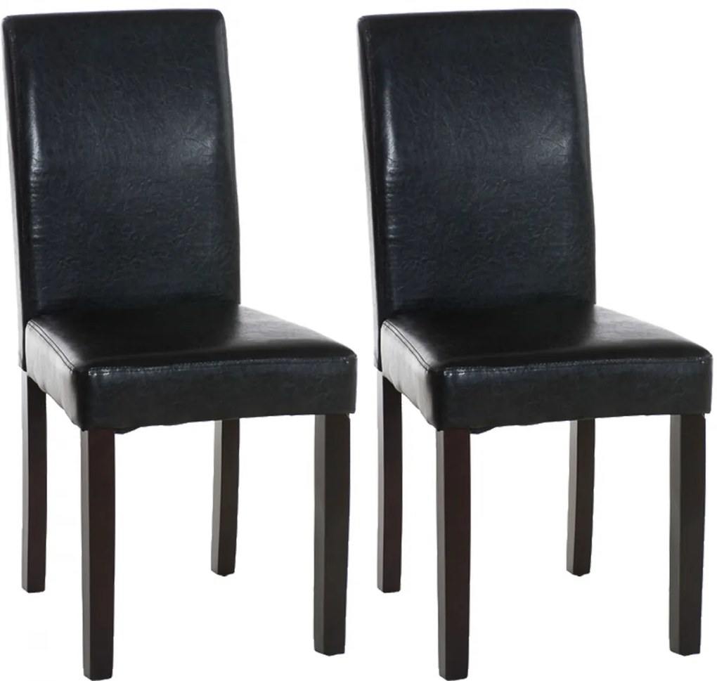 Jedálenská stolička Inn, nohy tmavo hnedé (SET 2 ks) - Čierna