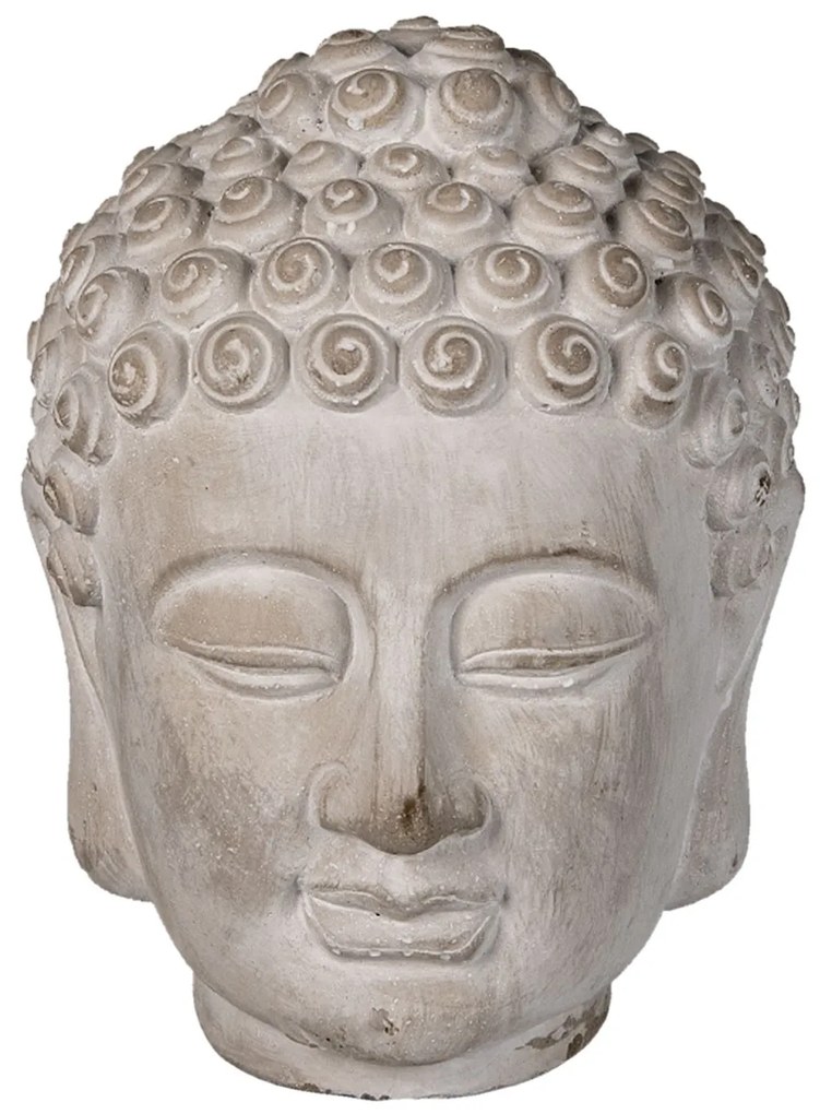 Dekorácie šedá hlava Budhu S- 13*14*17 cm