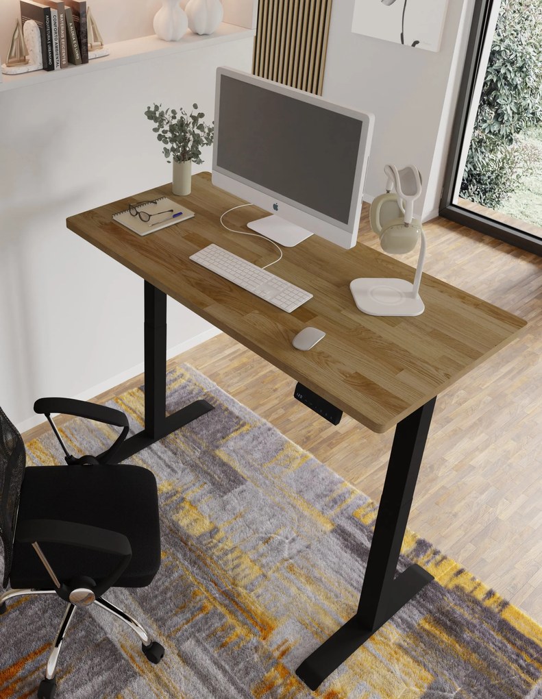 Elektrický PC stolík Natura 140 (dub + čierna). Akcia -20%. Vlastná spoľahlivá doprava až k Vám domov. 1124885