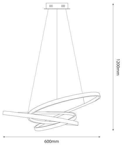 LED Luster na lanku EMPOLI LED/55W/230V čierna