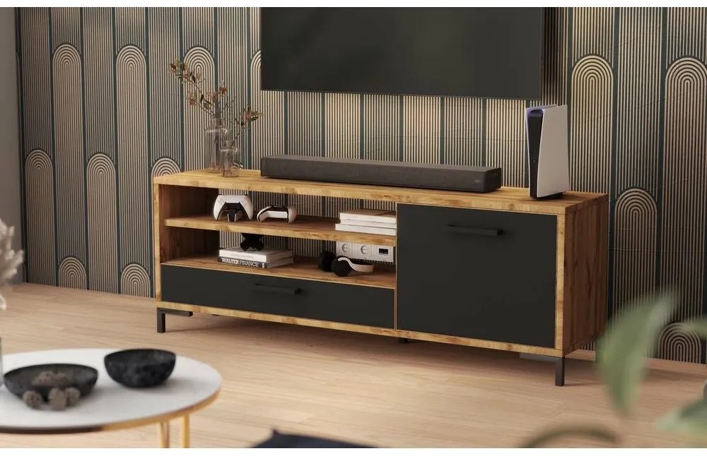 TV skrinka/stolík Cascade  (dub lancaster + čierna). Akcia -20%. Vlastná spoľahlivá doprava až k Vám domov. 1098746