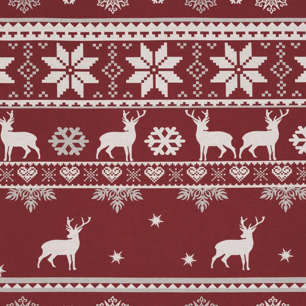 VIANOČNÉ RENFORCÉ OBLIEČKY OSLO 160X200 CM, 2 KS 70X80 CM VZOROVANÉ