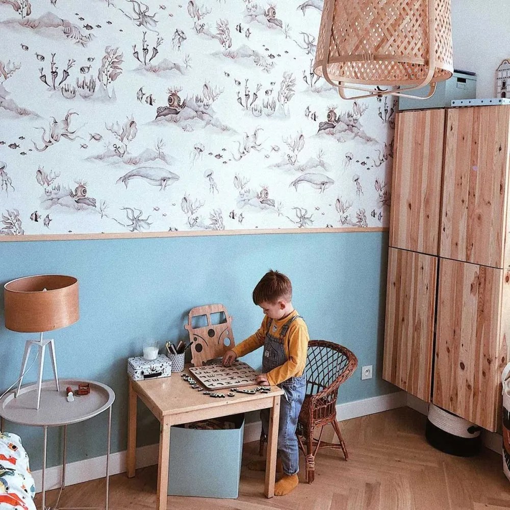 Tapeta podvodný svet biela 280x100 cm