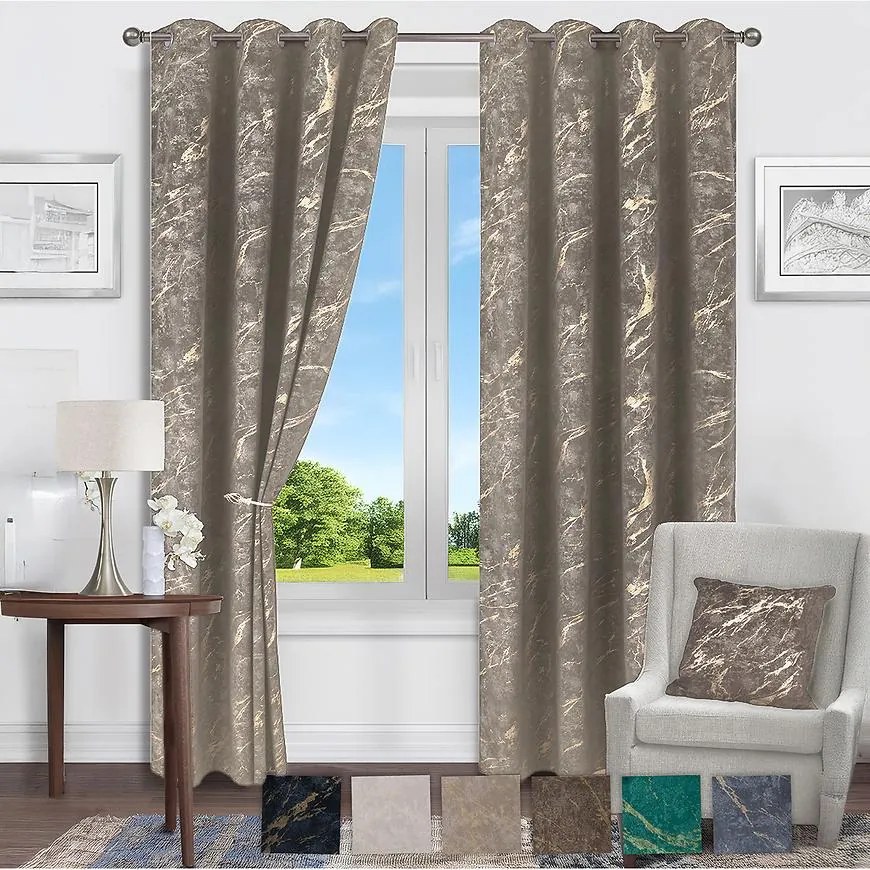 Závesová látka VELVET JUSTI YX514/2 béžová 145 (Tovar na mieru)