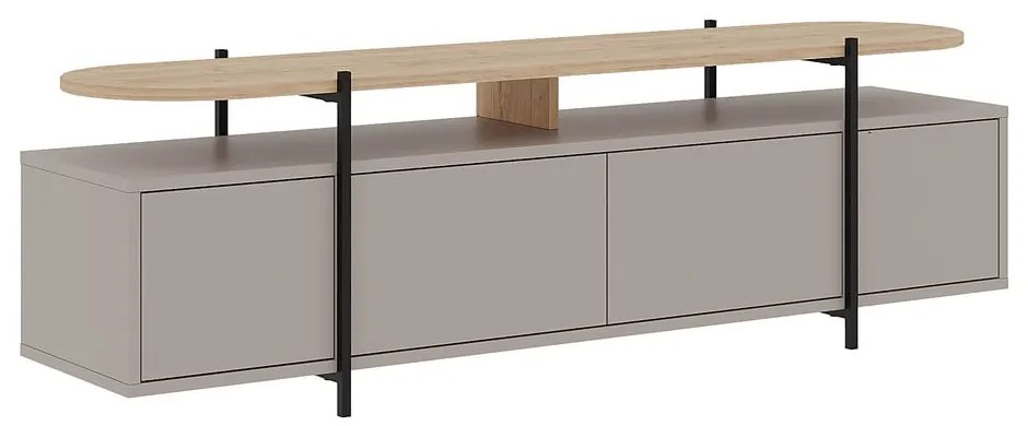 Sivo-béžový TV stolík v dekore duba 160x48 cm Hinoa – Marckeric