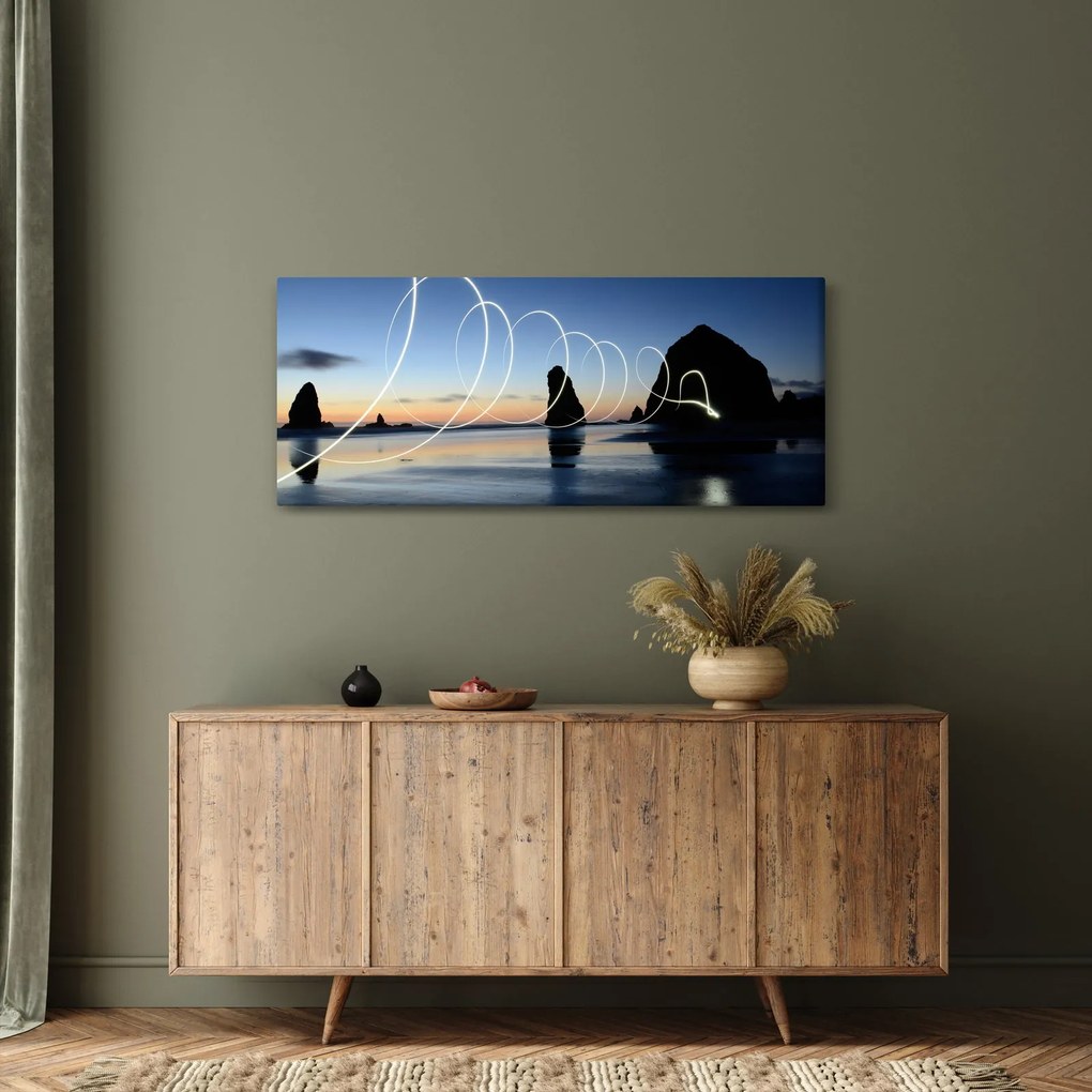 Obraz - pláž pri západe (120x50 cm)