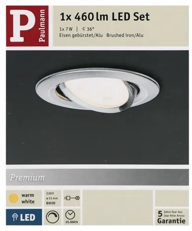 Paulmann 93603 - LED-GU10/7W IP23 Stmievateľné kúpeľňové svietidlo NOVA 230V