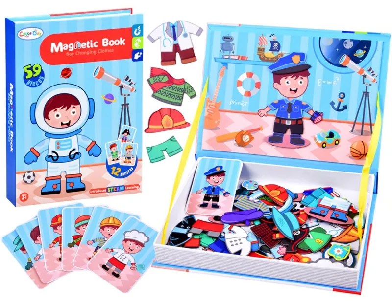 ZA3765 DR Magnetická kniha - pracovné povolania 59ks