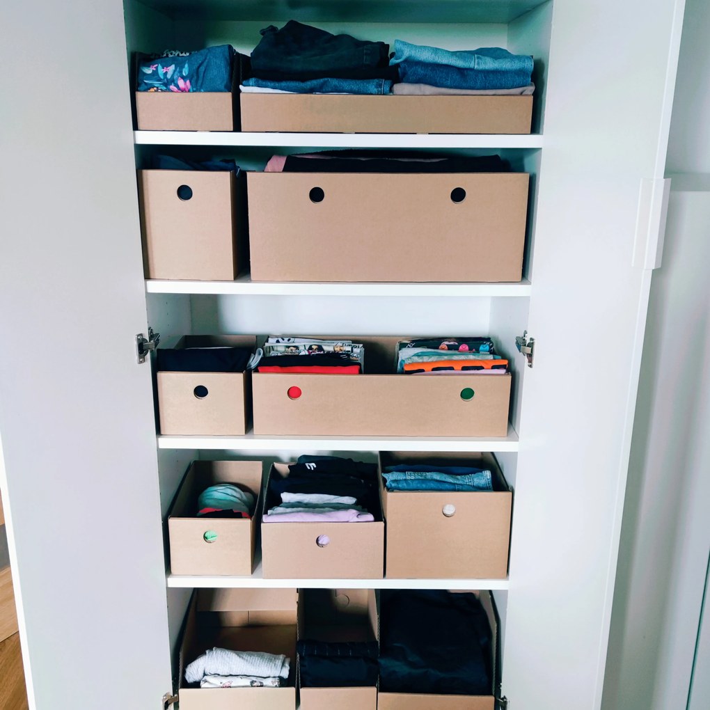 KARTON PAK 2. akosť - Úložné boxy na oblečenie, organizéry do skrine EKO KARTON 18x40x13cm - zásuvka