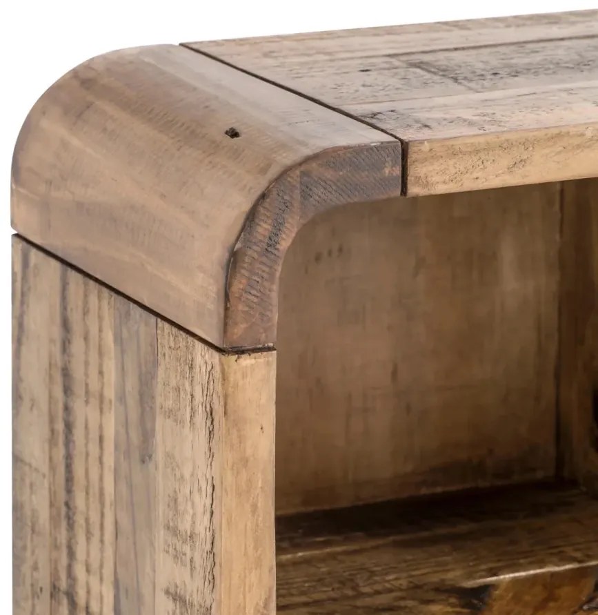 furniture-nabytek.cz - Masivní sestava koupelnového nábytku Dingle III z recyklované borovice a MDF, lakovaná, přírodní a šedá